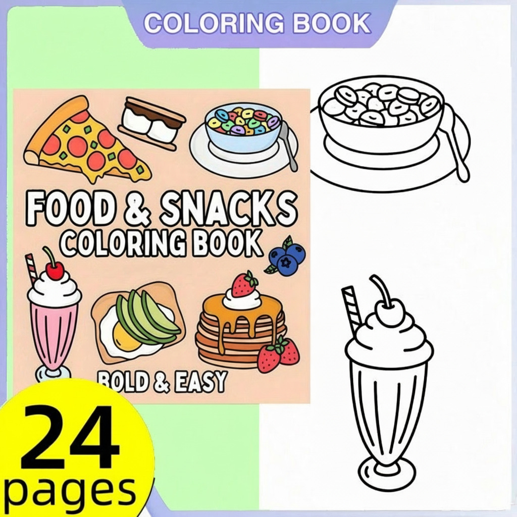 New Food & Snack Themed Colori - огляд і ціна Food And Snacks Coloring Book