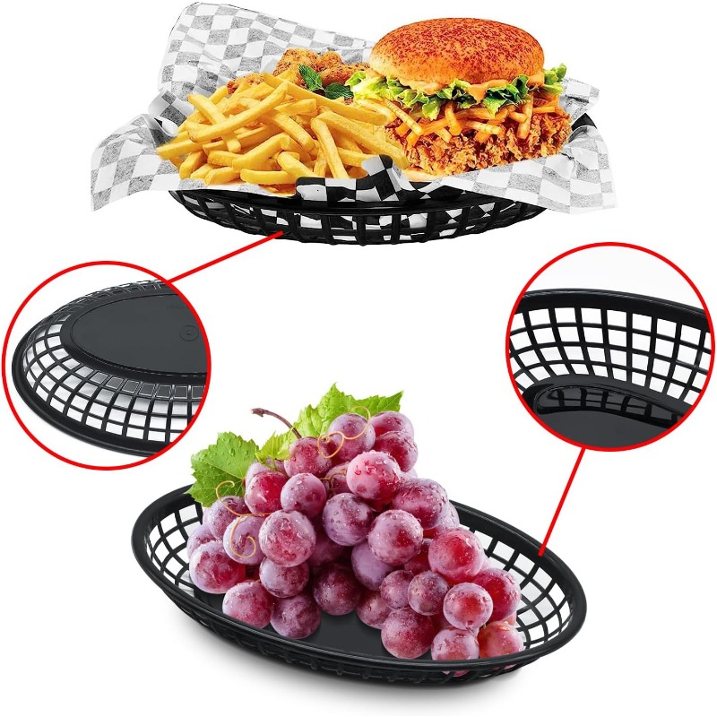 Plastic Fast Food Basket Oval  - огляд і ціна Fast Food With Snacks