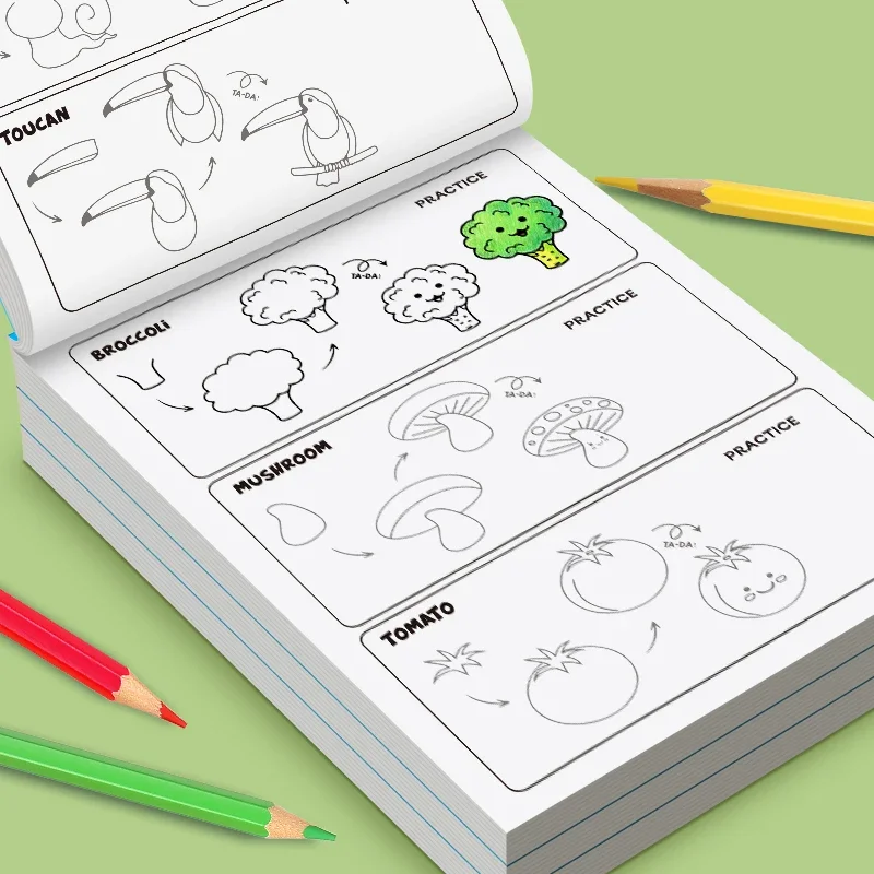 32 Pages Easy Step Drawing Col - огляд і ціна Food And Snacks Coloring Book