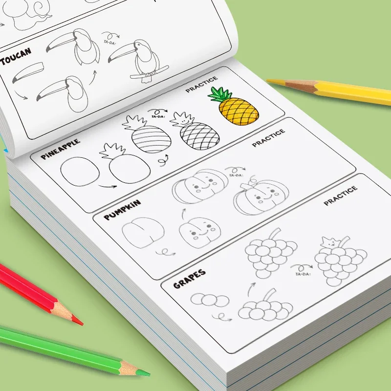 32 Pages Easy Step Drawing Col - огляд і ціна Food And Snacks Coloring Book