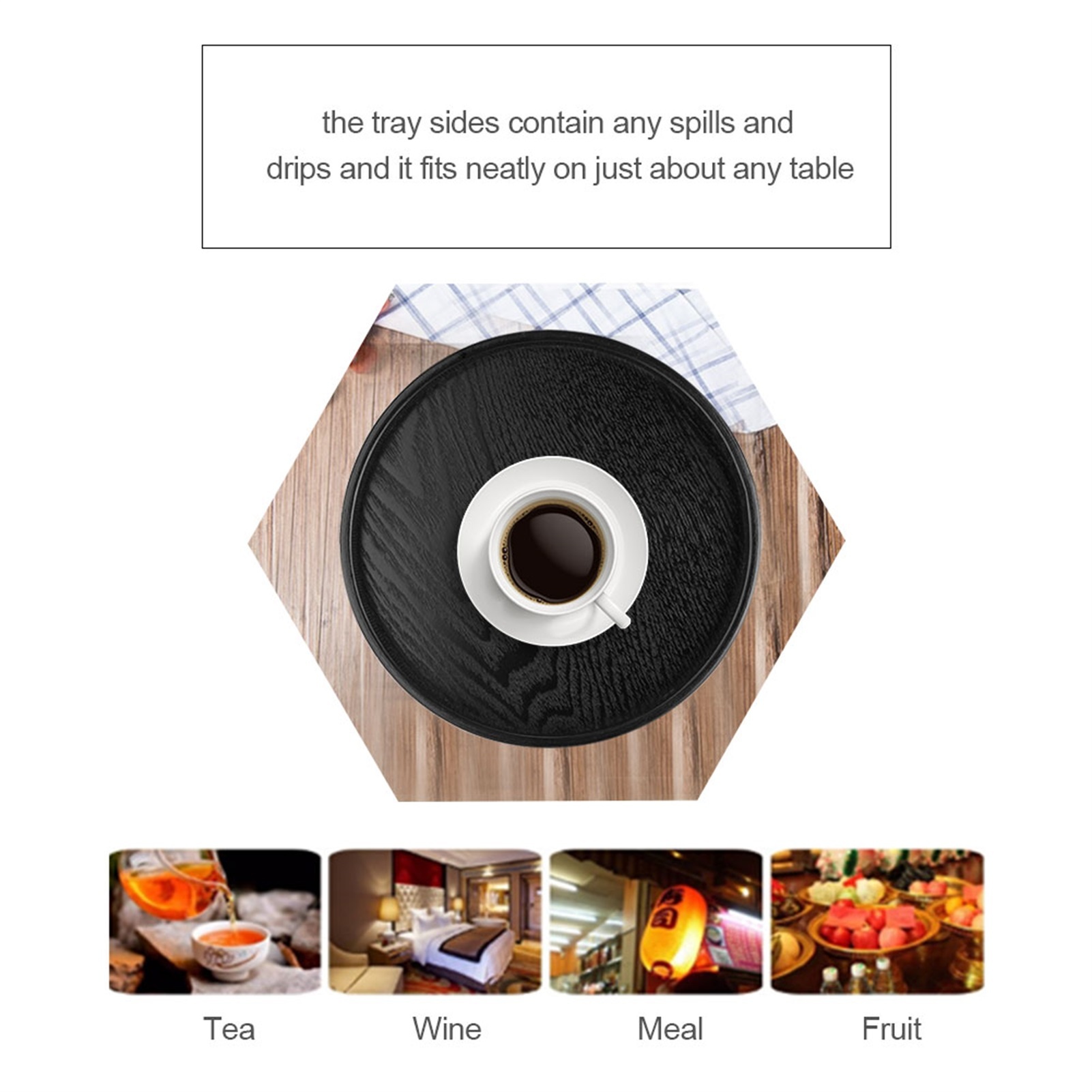 Solid Wood round Serving Tray  - огляд і ціна Food Snacks Restaurant