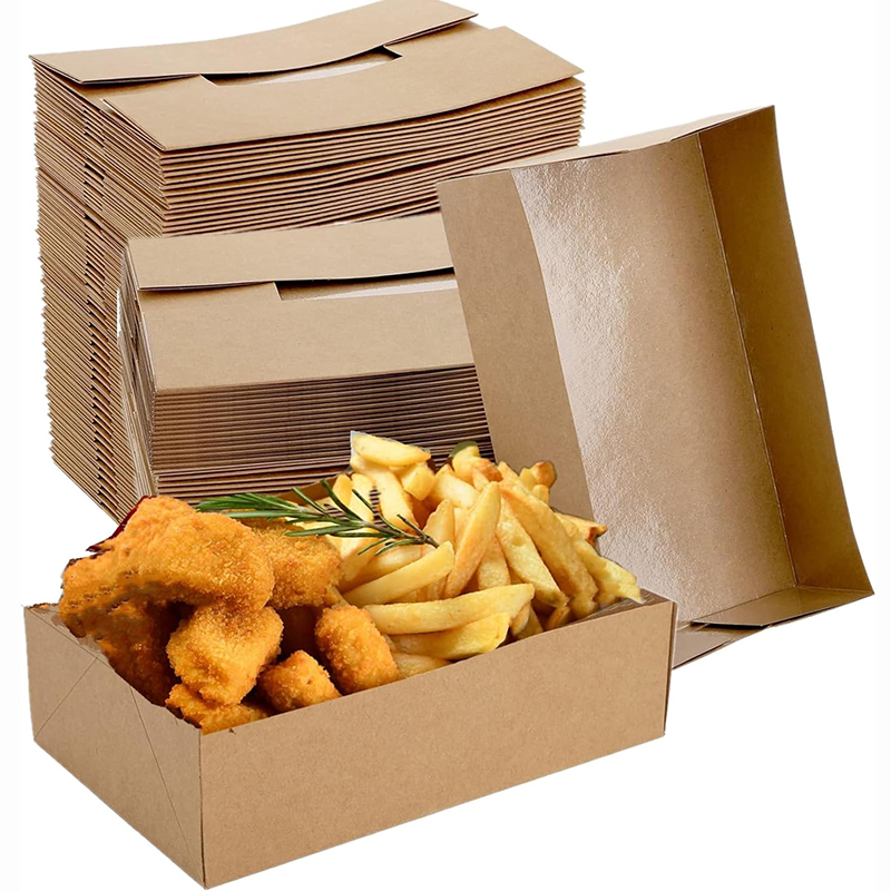 20/50Pcs Kraft Paper Food Tray - огляд і ціна Fast Food With Snacks