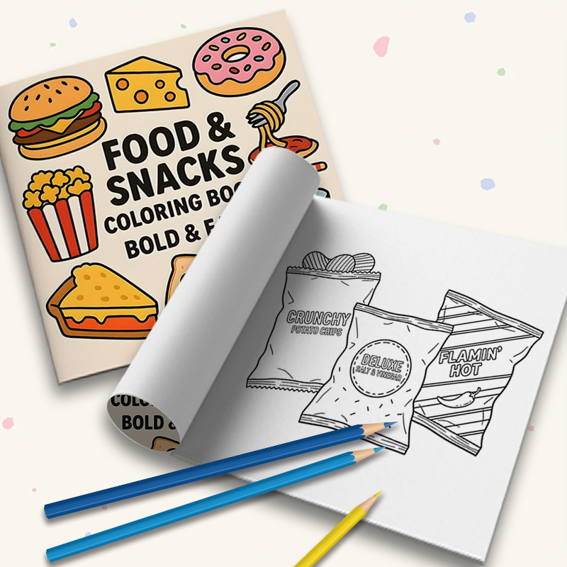 Thick Food & Snack Themed Colo - огляд і ціна Food And Snacks Coloring Book
